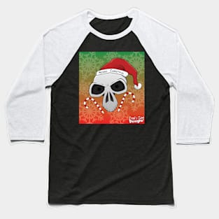 Santa Skull "Merry Christmas" Baseball T-Shirt